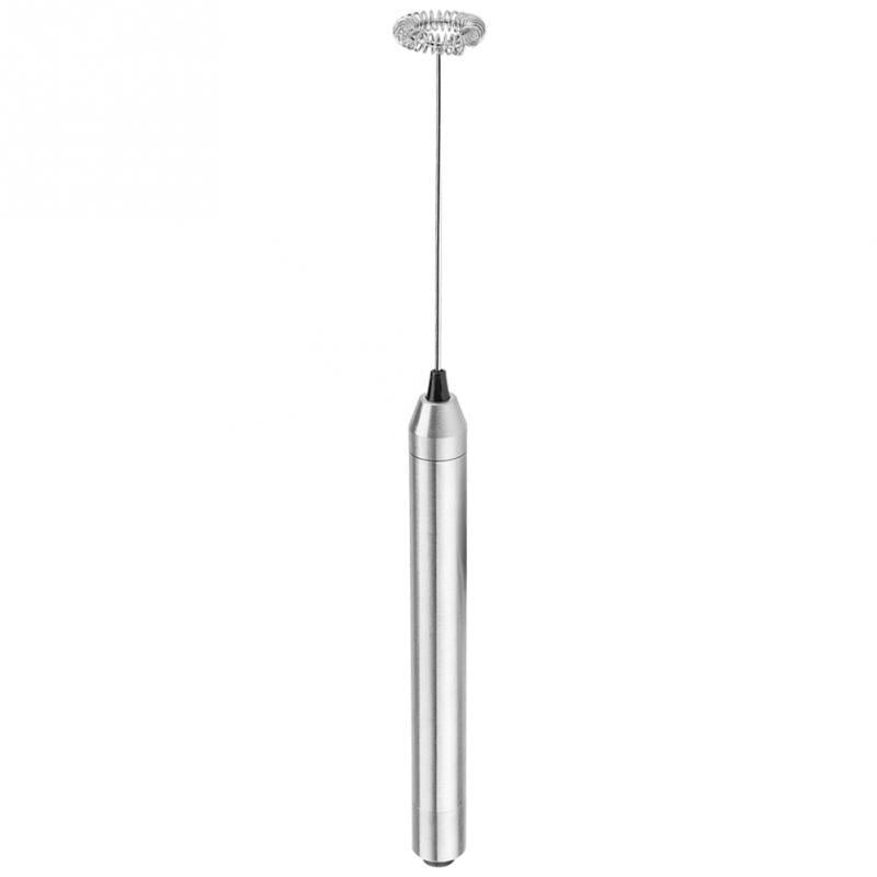 Handheld Electric Milk Frother – Stainless Steel Whisk, Battery-Powered