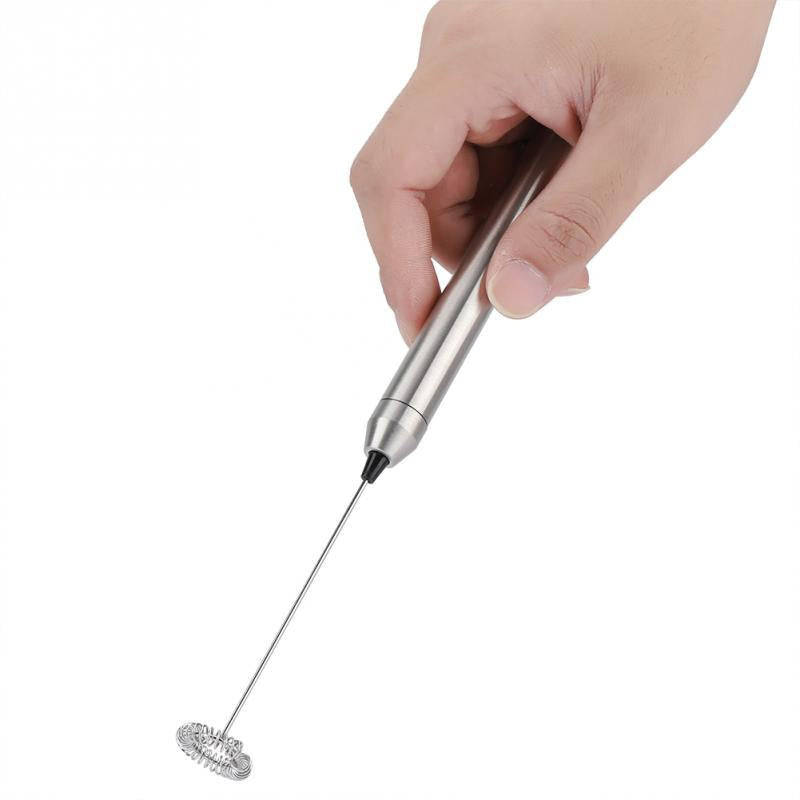 Handheld Electric Milk Frother – Stainless Steel Whisk, Battery-Powered