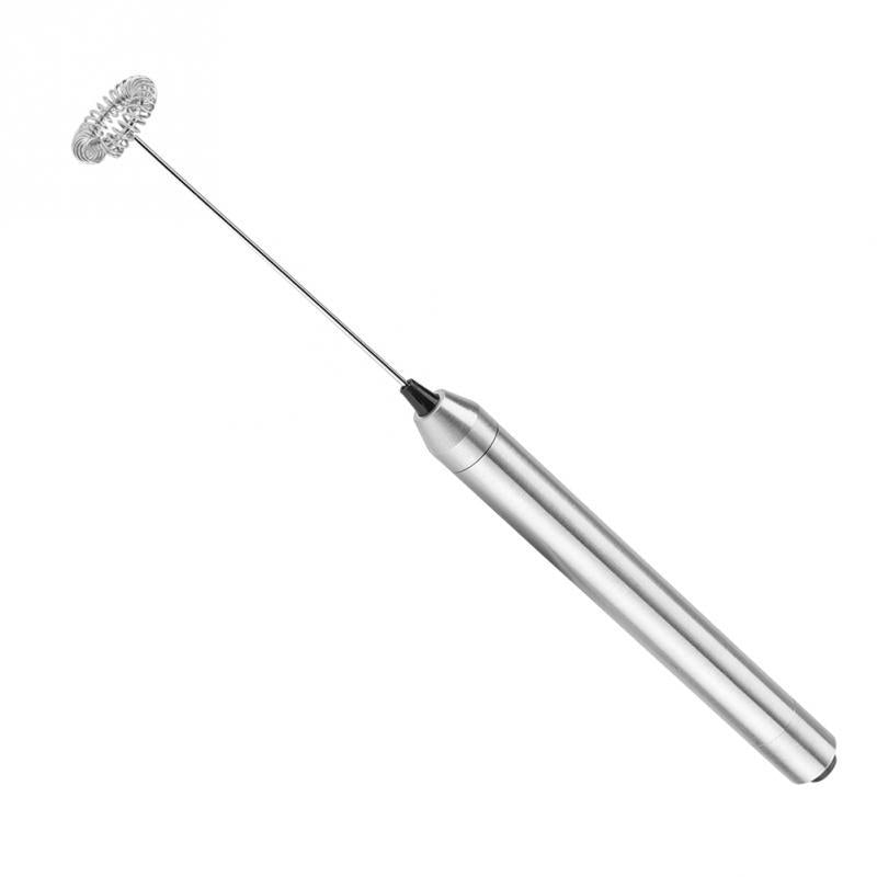 Handheld Electric Milk Frother – Stainless Steel Whisk, Battery-Powered