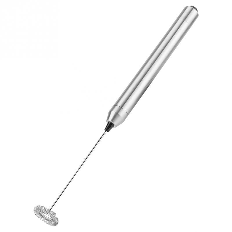 Handheld Electric Milk Frother – Stainless Steel Whisk, Battery-Powered